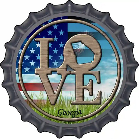 Love Georgia Novelty Metal Bottle Cap Sign BC-675