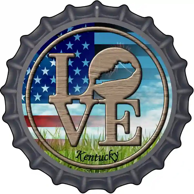 Love Kentucky Novelty Metal Bottle Cap Sign BC-682