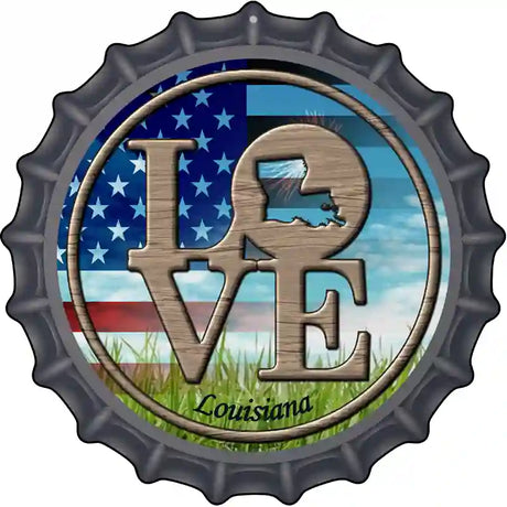 Love Louisiana Novelty Metal Bottle Cap Sign BC-683