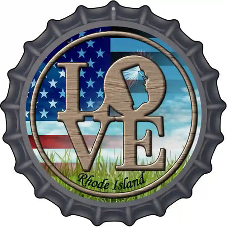 Love Rhode Island Novelty Metal Bottle Cap Sign BC-704