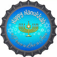 Happy Hanukkah Novelty Metal Bottle Cap Sign BC-723