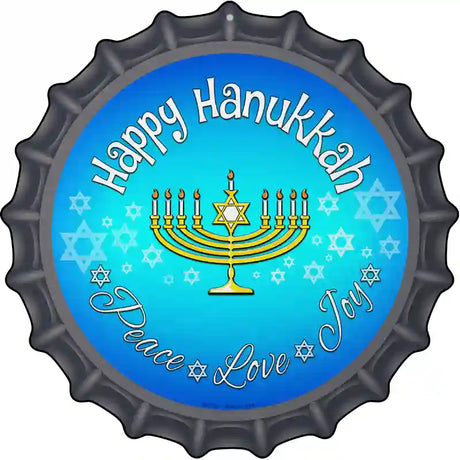 Happy Hanukkah Novelty Metal Bottle Cap Sign BC-723