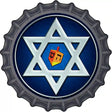 Hanukkah Star And Dreidel Novelty Metal Bottle Cap Sign BC-725