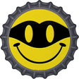 Masked Smile Novelty Metal Bottle Cap Sign BC-733