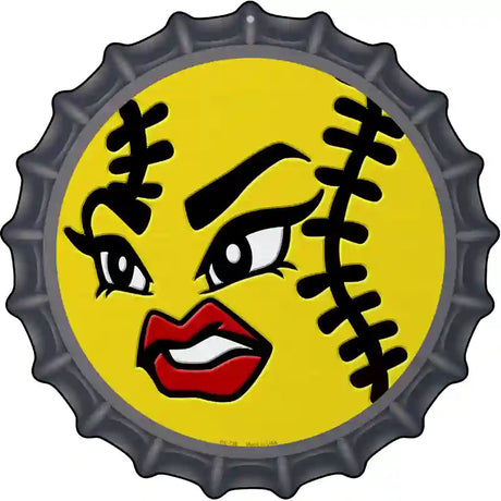 Angry Softball Novelty Metal Bottle Cap Sign BC-736