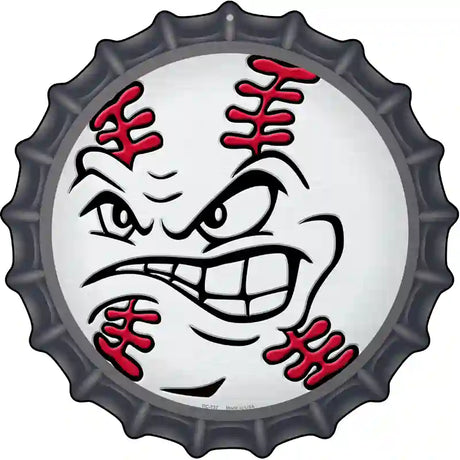 Angry Baseball Novelty Metal Bottle Cap Sign BC-737