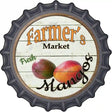 Farmers Market Mangos Novelty Metal Bottle Cap Sign BC-756