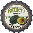 Farmers Market Avocados Novelty Metal Bottle Cap Sign BC-761