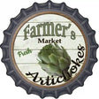 Farmers Market Artichokes Novelty Metal Bottle Cap Sign BC-762