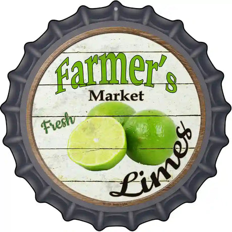 Farmers Market Limes Novelty Metal Bottle Cap Sign BC-767