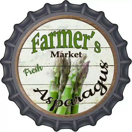 Farmers Market Asparagus Novelty Metal Bottle Cap Sign BC-771