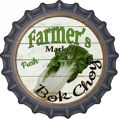 Farmers Market Bok Choy Novelty Metal Bottle Cap Sign BC-774