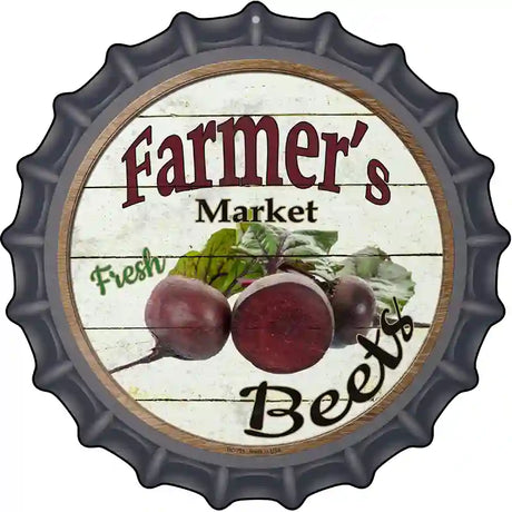 Farmers Market Beets Novelty Metal Bottle Cap Sign BC-775