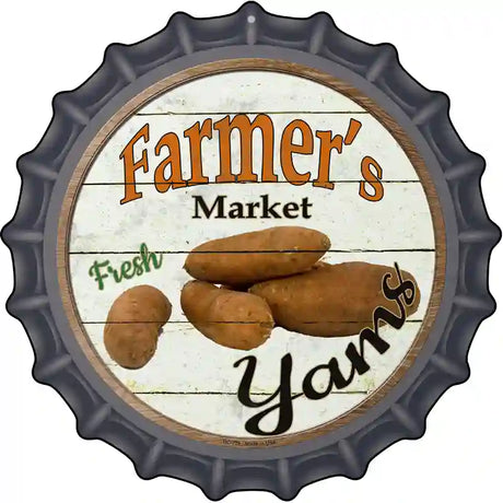 Farmers Market Yams Novelty Metal Bottle Cap Sign BC-776