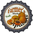 Farmers Market Apricots Novelty Metal Bottle Cap Sign BC-780