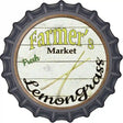 Farmers Market Lemongrass Novelty Metal Bottle Cap Sign BC-789