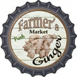 Farmers Market Ginger Novelty Metal Bottle Cap Sign BC-794