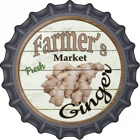 Farmers Market Ginger Novelty Metal Bottle Cap Sign BC-794