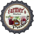 Farmers Market Preserves Novelty Metal Bottle Cap Sign BC-804