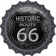 Historic Route 66 Novelty Metal Bottle Cap Sign BC-809