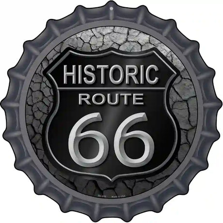 Historic Route 66 Novelty Metal Bottle Cap Sign BC-809