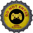 Do Not Enter Playstation Gaming In Progress Novelty Metal Bottle Cap Sign BC-813