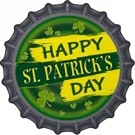 Happy St. Patrick's Day Novelty Metal Bottle Cap Sign BC-836