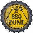 BBQ Zone Novelty Metal Bottle Cap Sign BC-837