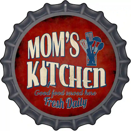 Mom's Kitchen Novelty Metal Bottle Cap Sign BC-849