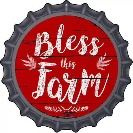 Bless This Farm Novelty Metal Bottle Cap Sign BC-857