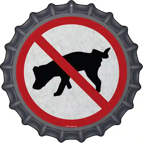 No Dog Pee Novelty Metal Bottle Cap Sign BC-865