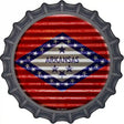 Arkansas Flag Corrugated Effect Novelty Metal Bottle Cap Sign BC-914