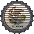 Illinois Flag Corrugated Effect Novelty Metal Bottle Cap Sign BC-923