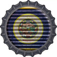 Minnesota Flag Corrugated Effect Novelty Metal Bottle Cap Sign BC-933