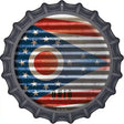 Ohio Flag Corrugated Effect Novelty Metal Bottle Cap Sign BC-945