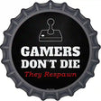 Atari Gamers Dont Die Novelty Metal Bottle Cap Sign BC-962