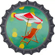 Chair and Umbrella Novelty Metal Bottle Cap Sign BC-976