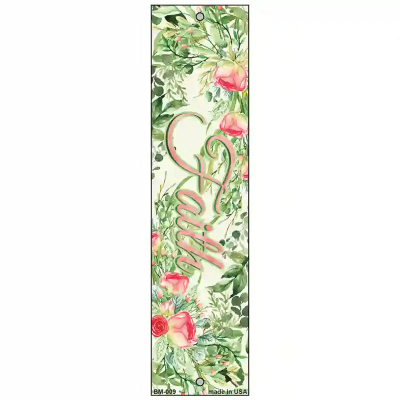 Faith on Flowers Novelty Metal Bookmark BM-009
