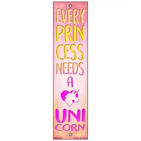 Princess and Unicorn Novelty Metal Bookmark BM-088