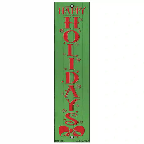 Happy Holidays Green Novelty Metal Bookmark BM-145