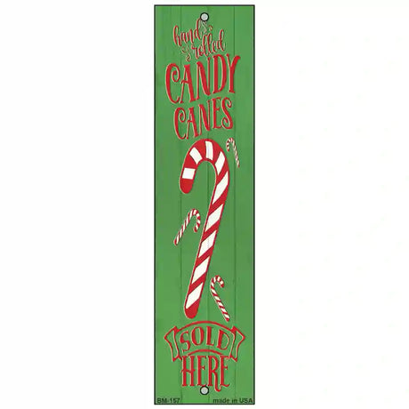 Candy Canes Sold Here Green Novelty Metal Bookmark BM-157