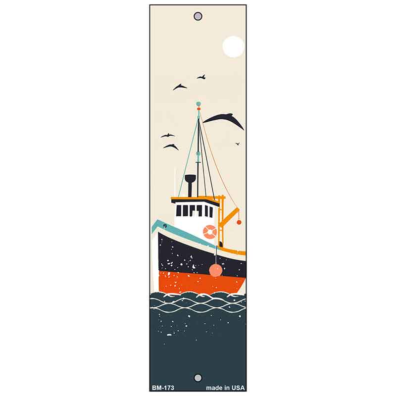 Classic Catch Vintage Fishing Vessel Novelty Metal Bookmark BM-173