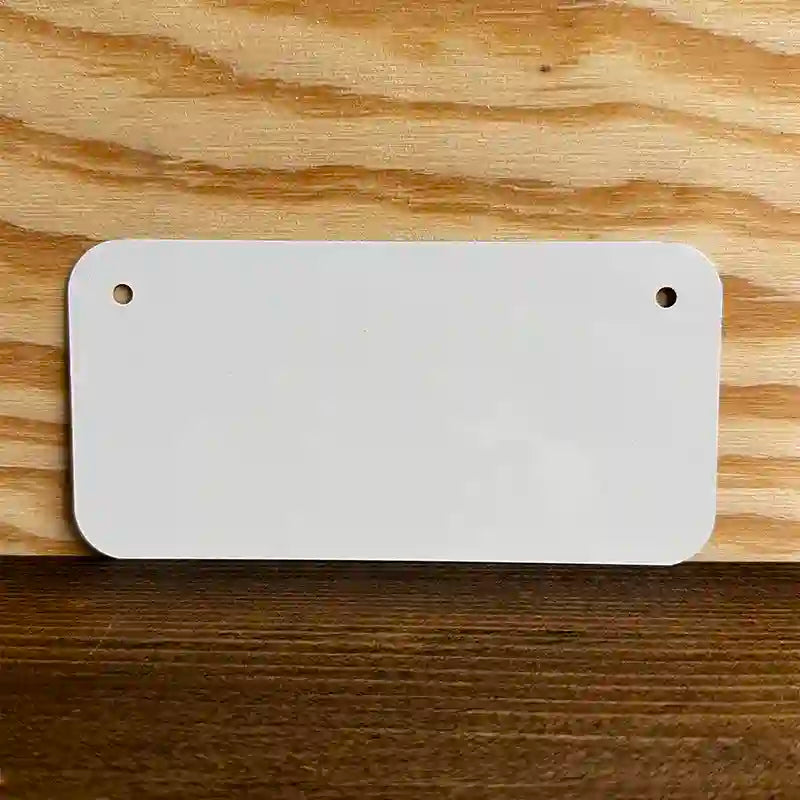 White Dye Sublimation 3" x 6" Novelty Metal Bicycle Plate BP-000