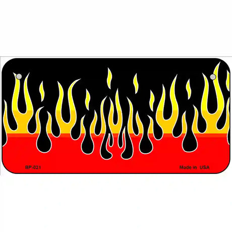 Flames Novelty Metal License Plate 6" x 3" (BP)