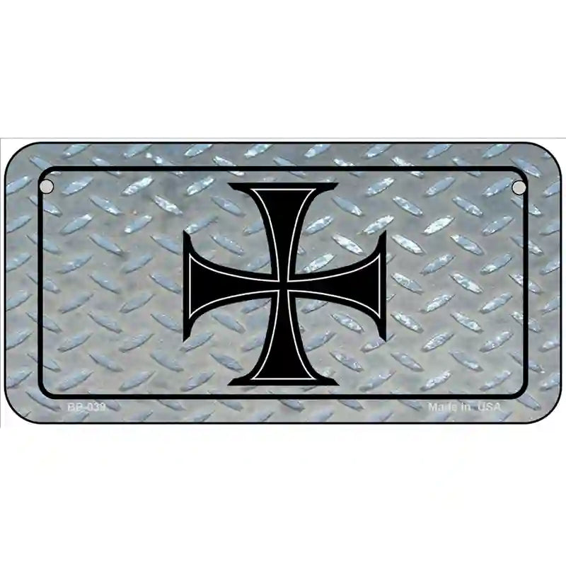 Maltese Cross Novelty Metal License Plate 6" x 3" (BP)