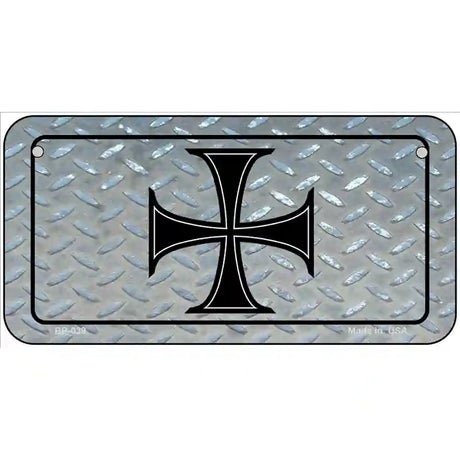 Maltese Cross Novelty Metal License Plate 6" x 3" (BP)