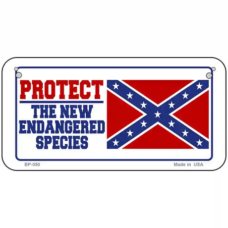 New Endangered Species Metal License Plate 6" x 3" (BP)