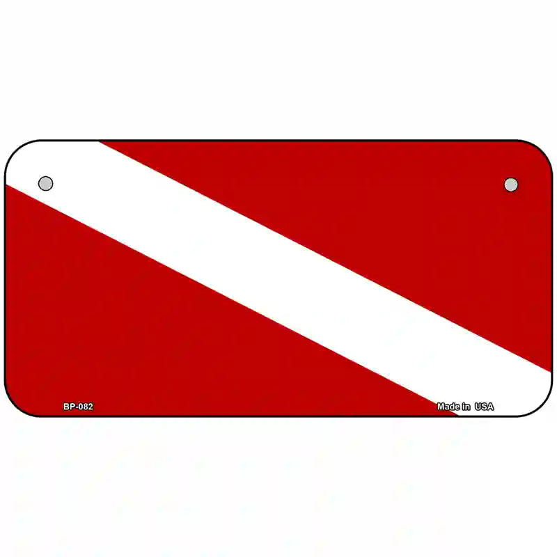 Diving Flag Novelty Metal License Plate 6" x 3" (BP)