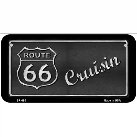 Route 66 Cruisin Novelty Metal License Plate 6" x 3" (BP)