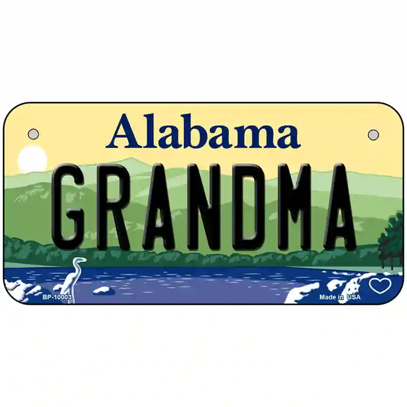 Grandma Alabama Metal Novelty License Plate 6" x 3" (BP)